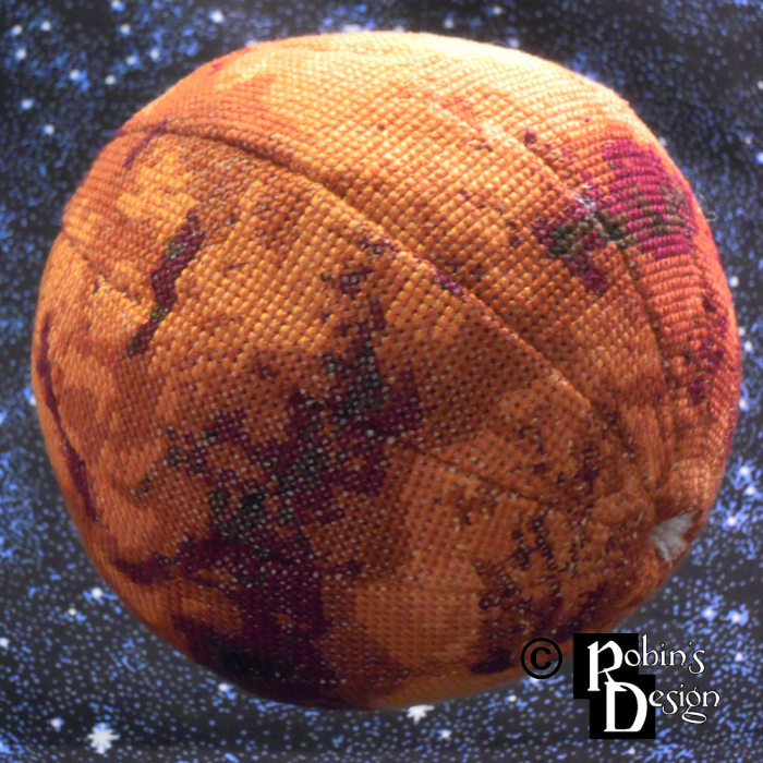 Mars Globe 3D Cross Stitch Sewing Pattern PDF Download